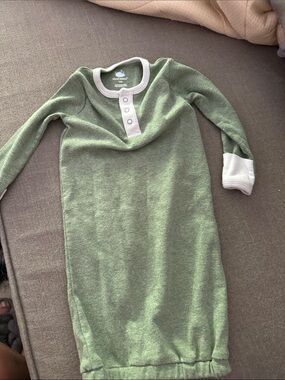 cloud island Green Sleep Gown with White Trim